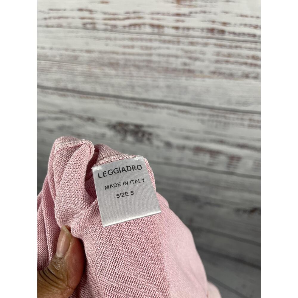 Leggiadro Sweater Dress Women's Size S Pink Cotton Silk Knit Short Sleeve Italy - Picture 6 of 9